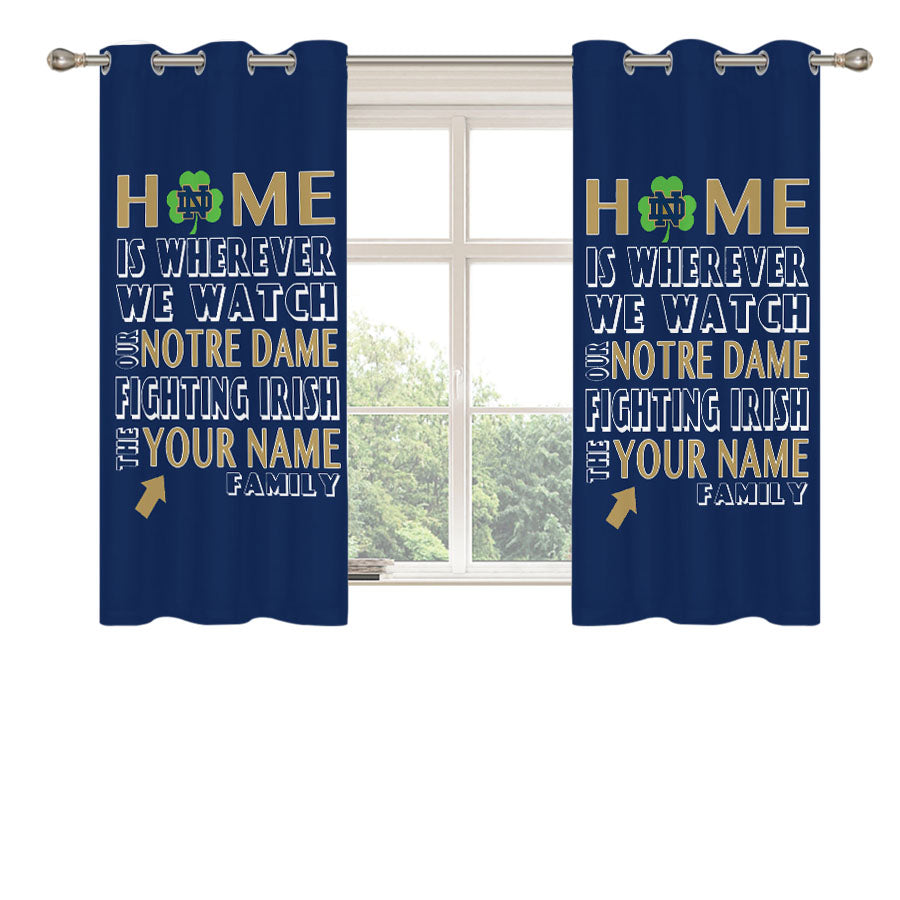 Notre Dame Fighting Irish Personalized Peach Skin Window Curtains