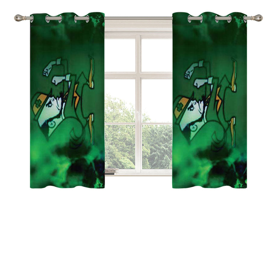 Notre Dame Green Mist Peach Skin Window Curtains
