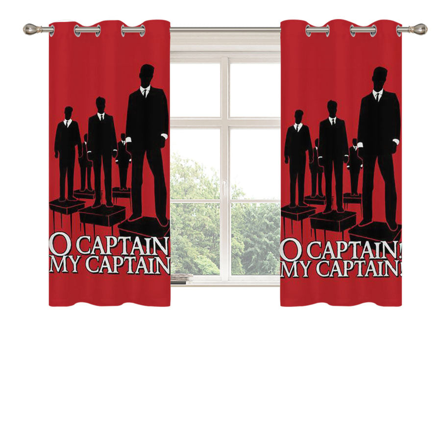 O Captain My Captain Peach Skin Window Curtains