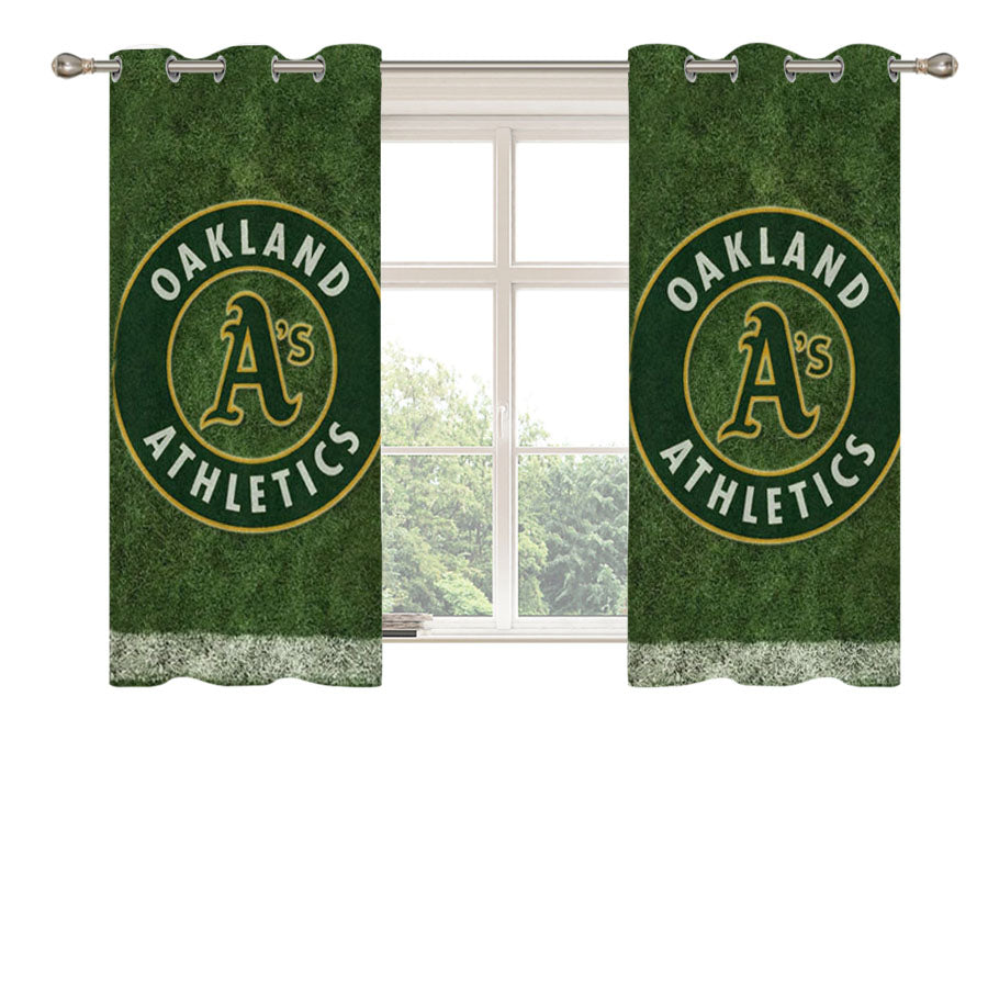Oakland Athletics Field Peach Skin Window Curtains