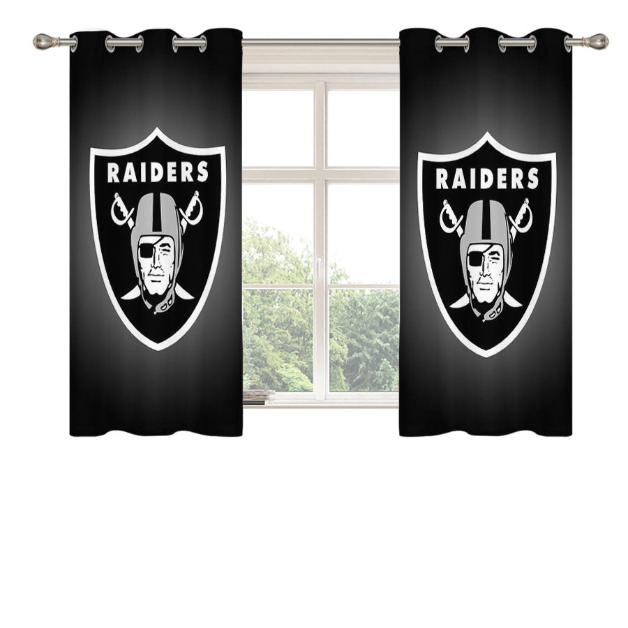 Oakland Raiders Emblem Peach Skin Window Curtains