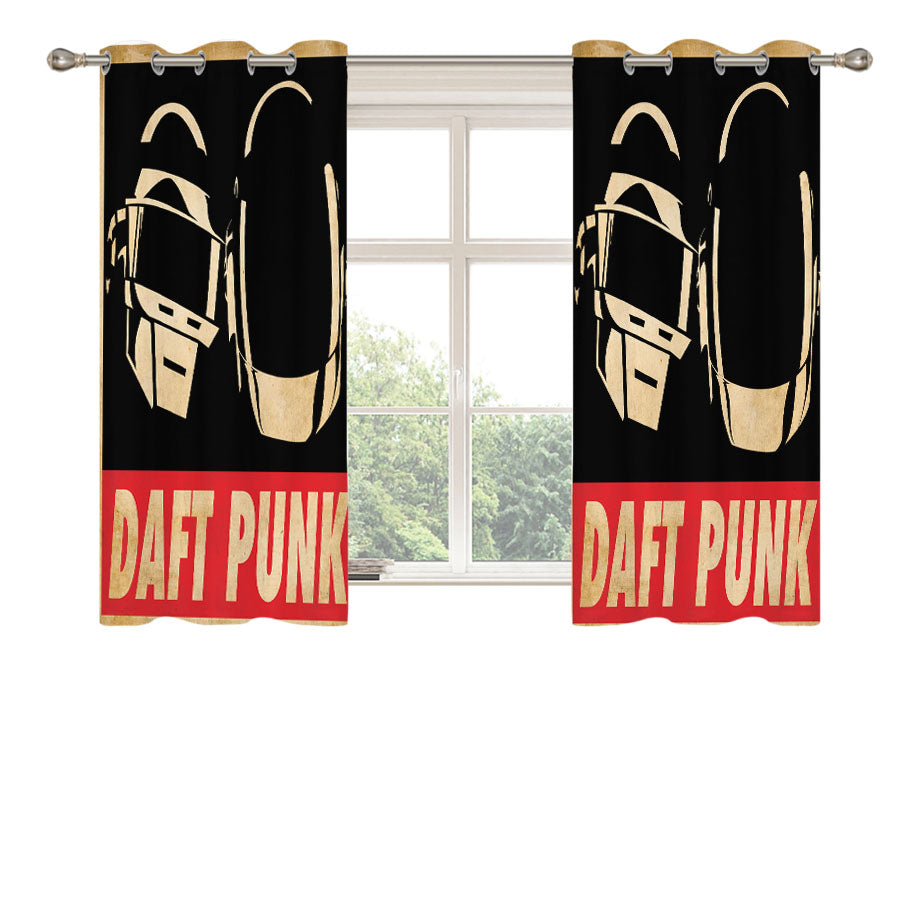 Obey Daft Punk Peach Skin Window Curtains