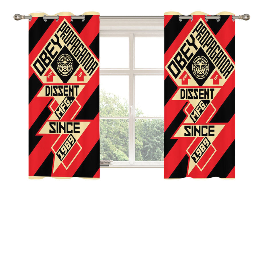 Obey Propaganda Peach Skin Window Curtains