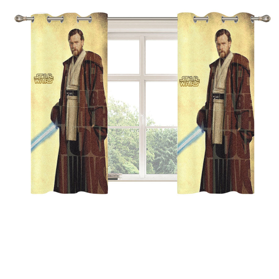 Obi Wan Star Wars Peach Skin Window Curtains