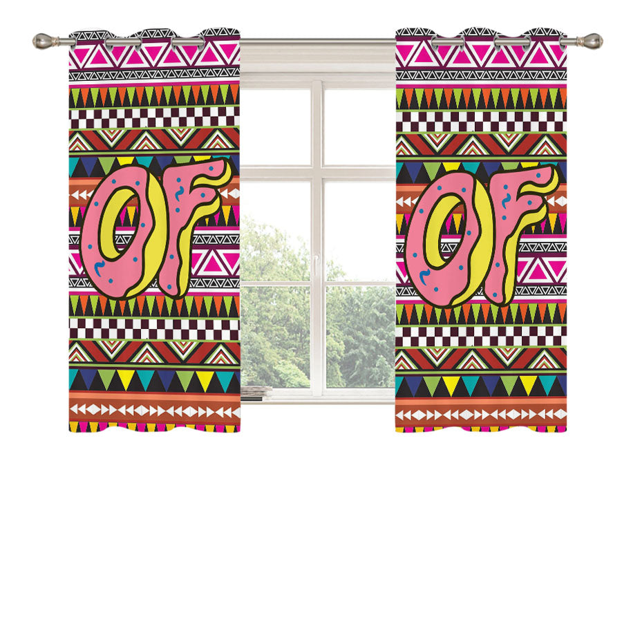 Odd Future Aztec Pattern Peach Skin Window Curtains
