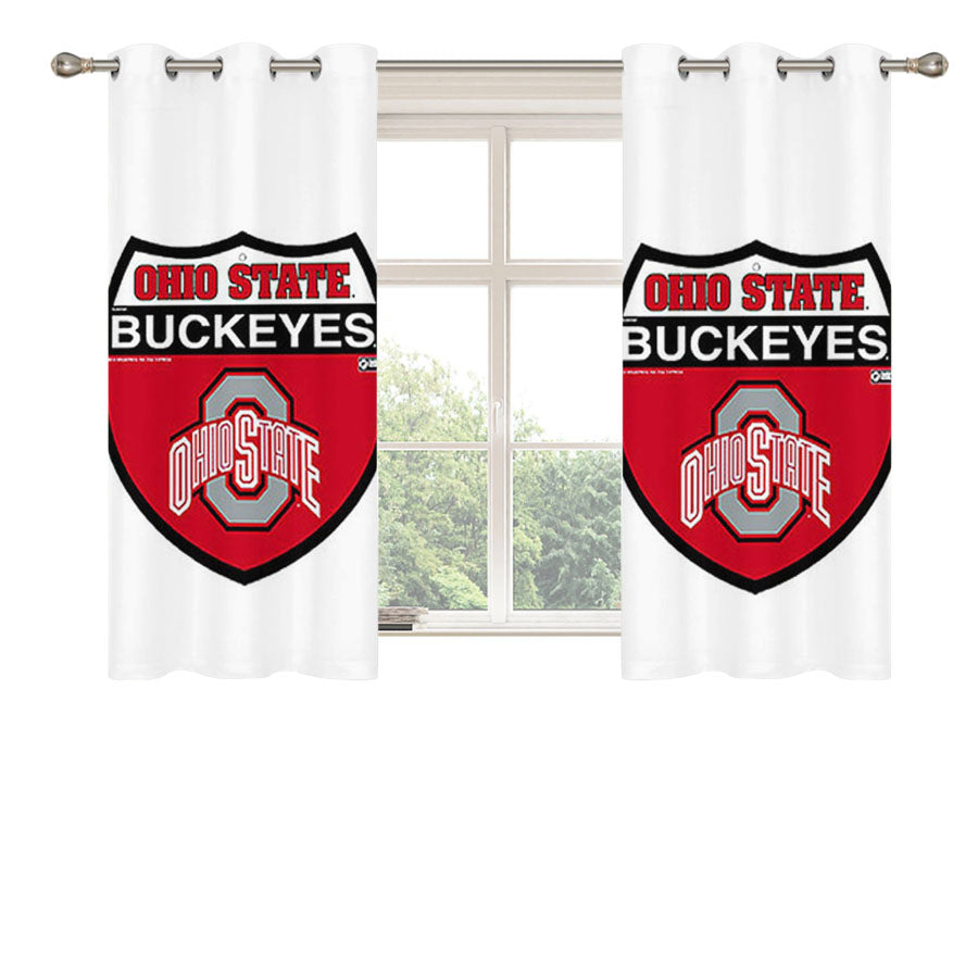 Ohio State Buckeyes Logo Peach Skin Window Curtains
