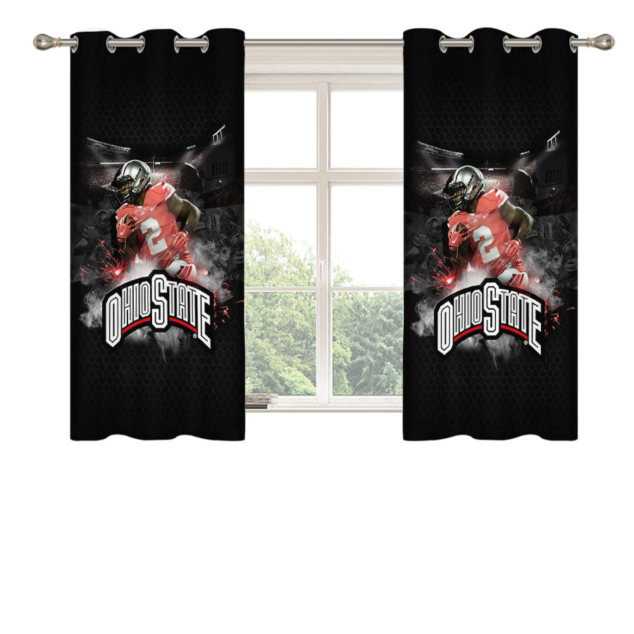 Ohio State Buckeyes Wallpaper Peach Skin Window Curtains