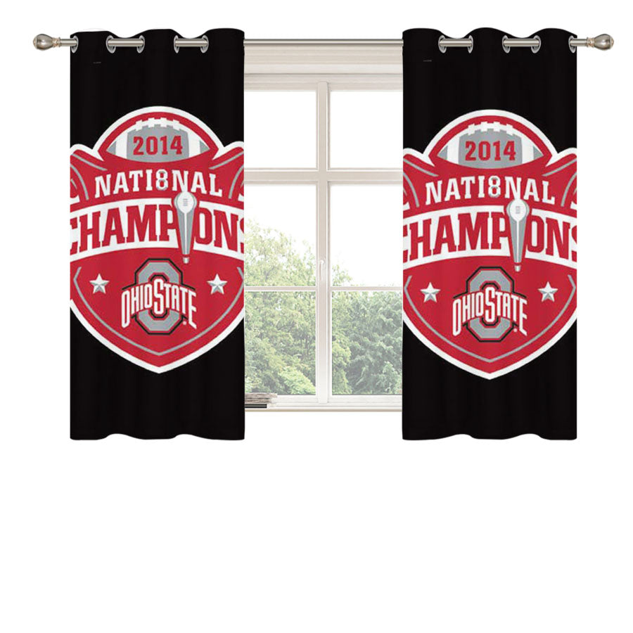 Ohio State Champ Logo Peach Skin Window Curtains