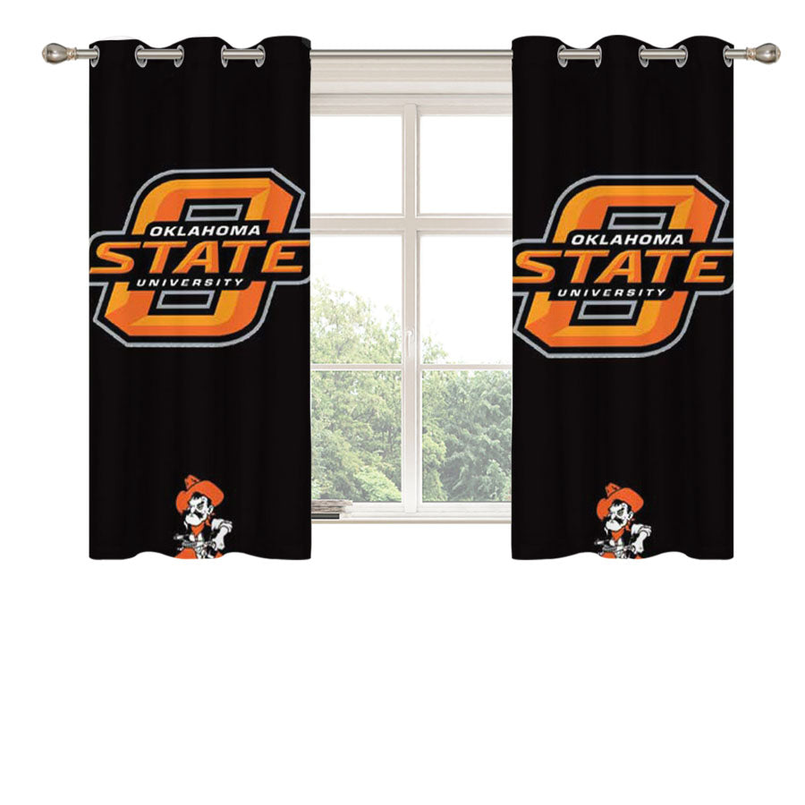 Ok State Logos Peach Skin Window Curtains
