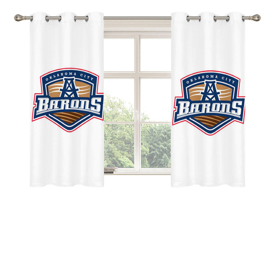 Oklahoma City Barons Art Peach Skin Window Curtains