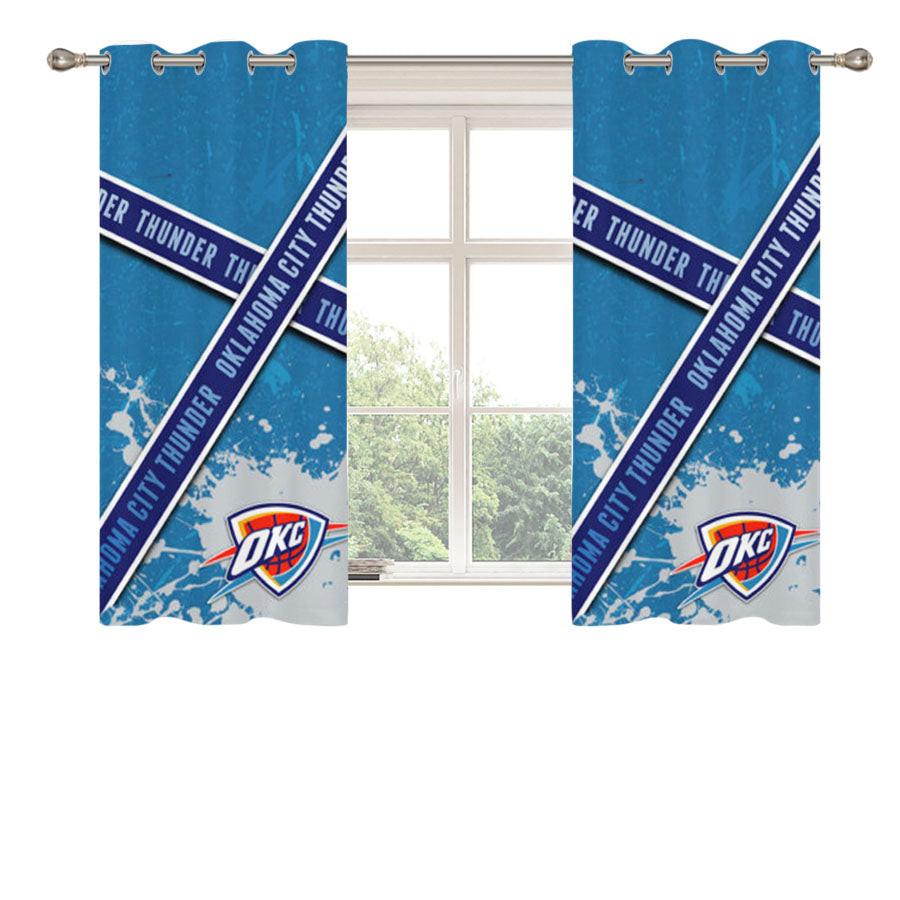 Oklahoma City Thunder Logo Peach Skin Window Curtains