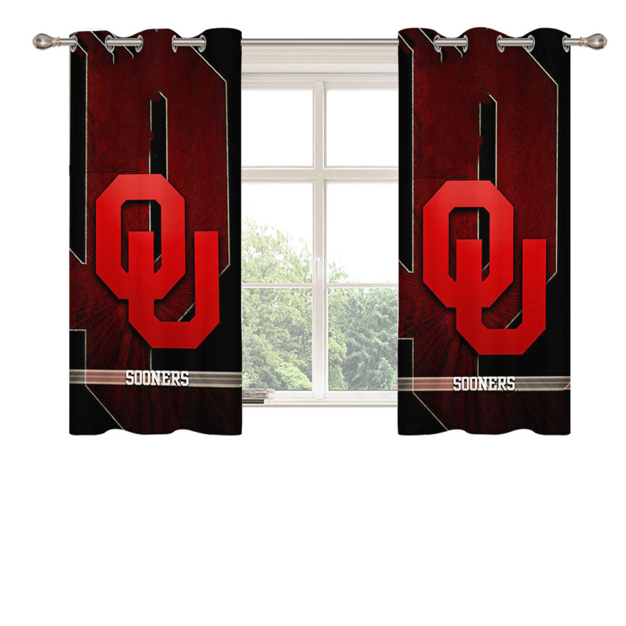 Oklahoma Sooners 4 Peach Skin Window Curtains