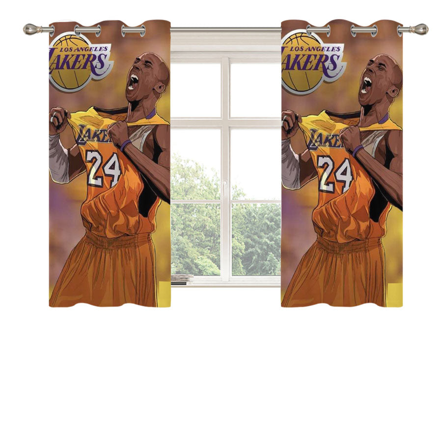 Painting Digital Kobe Bryant Peach Skin Window Curtains