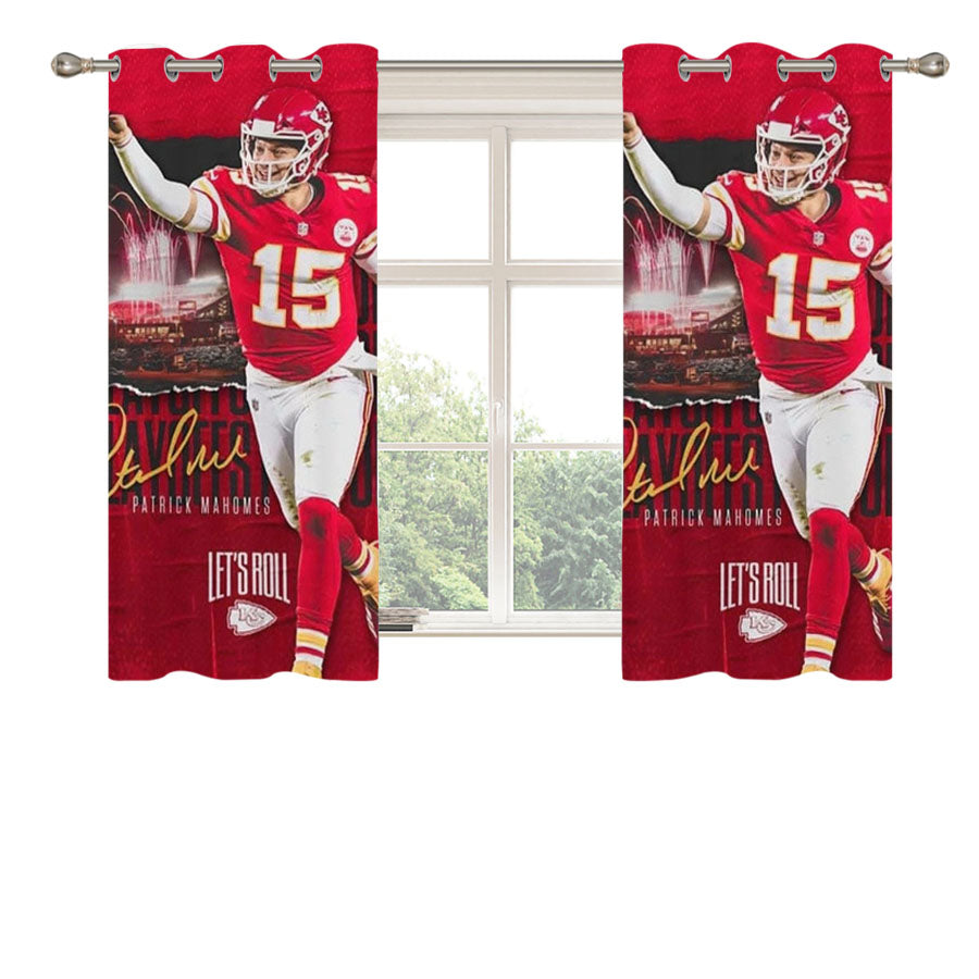 Patrick Mahomes Kc Chiefs Peach Skin Window Curtains