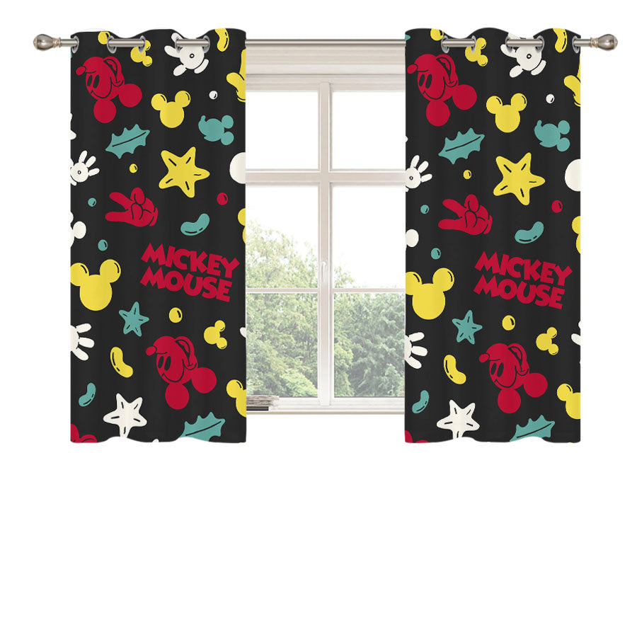 Pattern Mickey Mouse Peach Skin Window Curtains