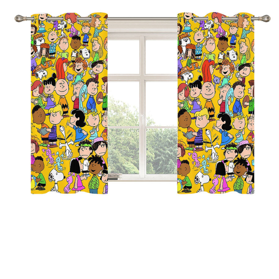 Peanuts Peach Skin Window Curtains