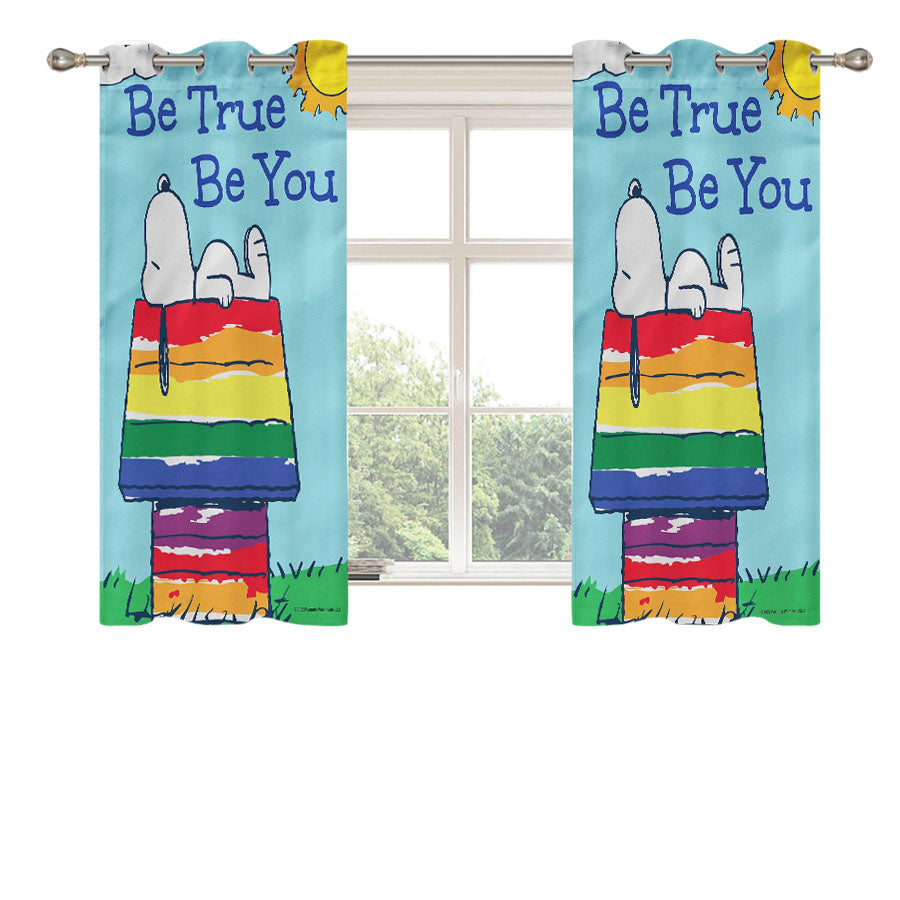 Peanuts Be True To You Snoopy Peach Skin Window Curtains