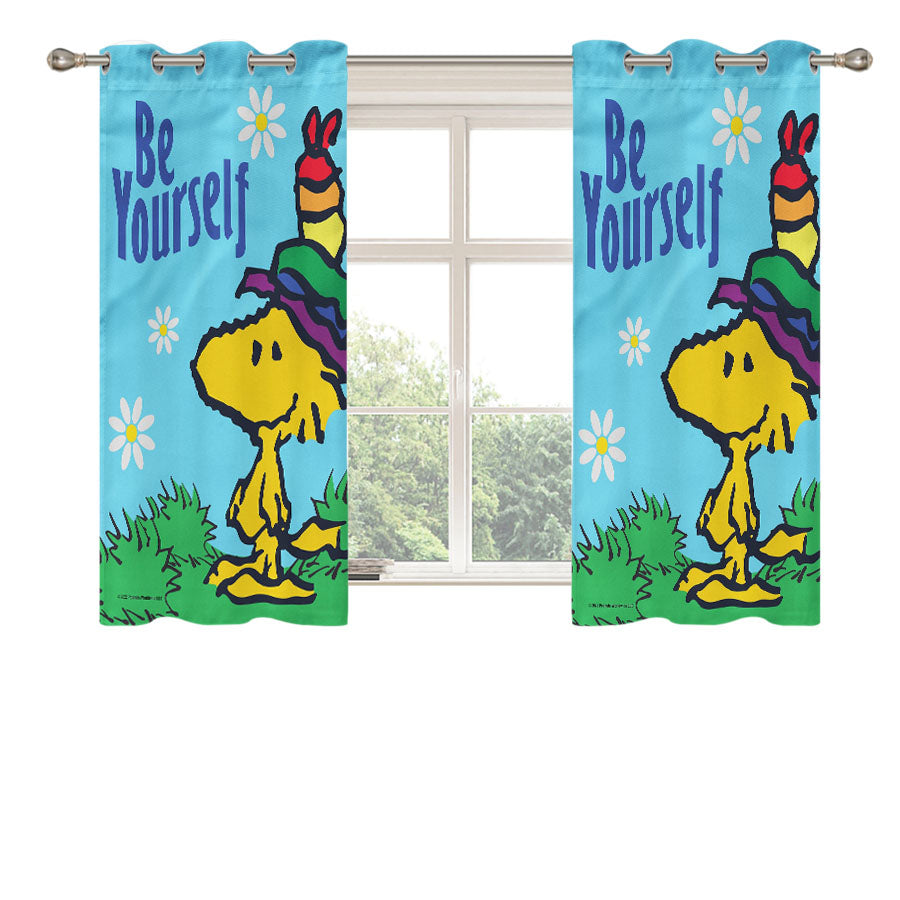 Peanuts Be Yourself Woodstock Peach Skin Window Curtains