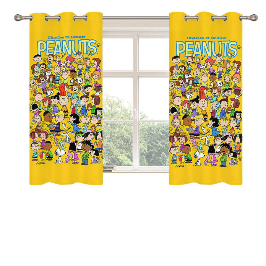 Peanuts Character Peach Skin Window Curtains