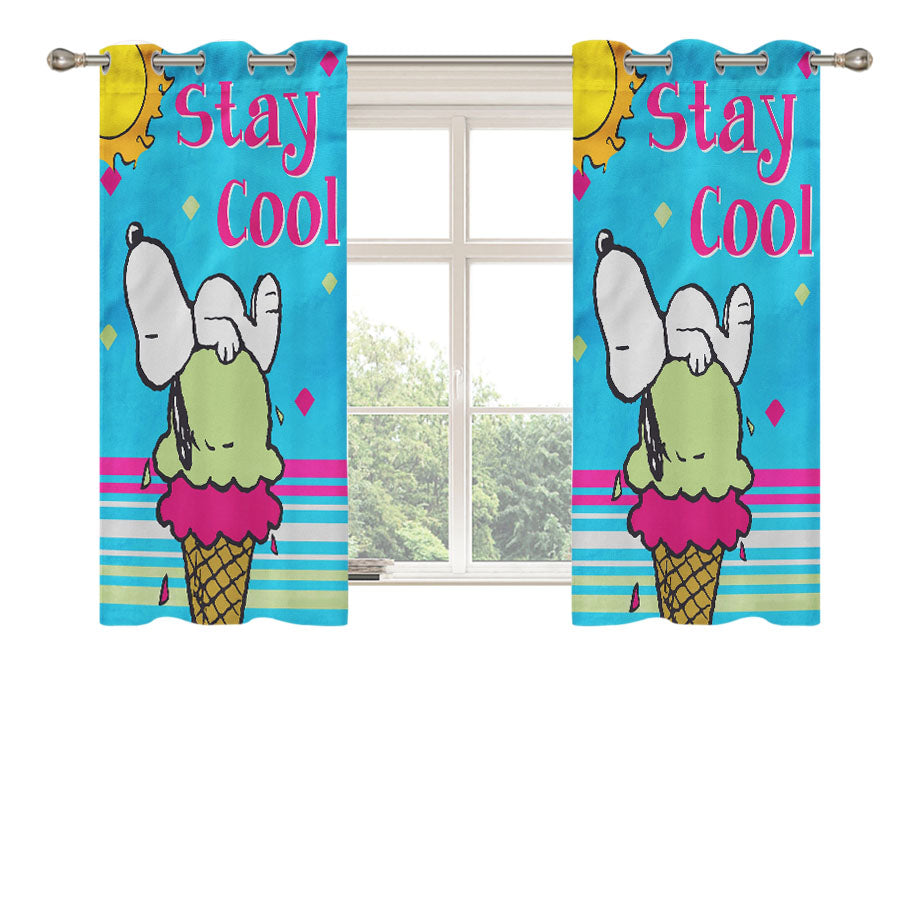 Peanuts Double Scoop Snoopy Peach Skin Window Curtains