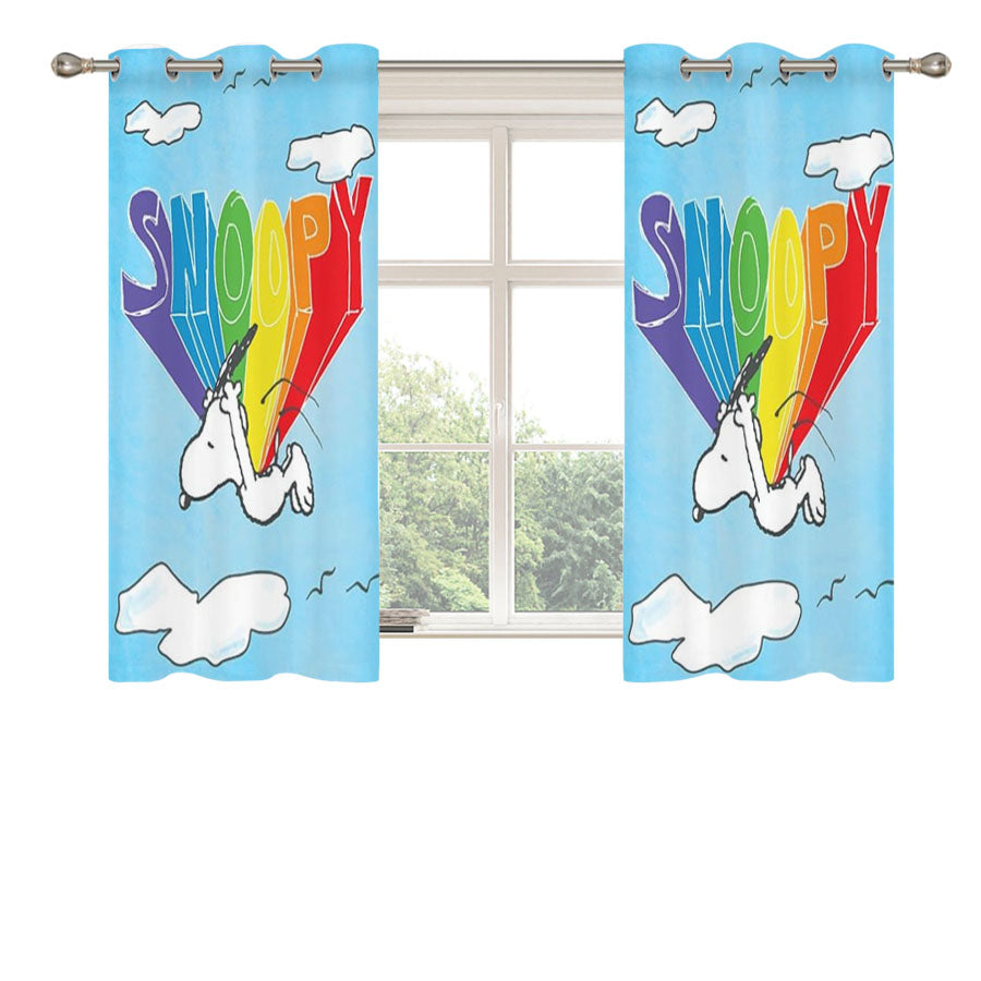 Peanuts Flying Snoopy Peach Skin Window Curtains