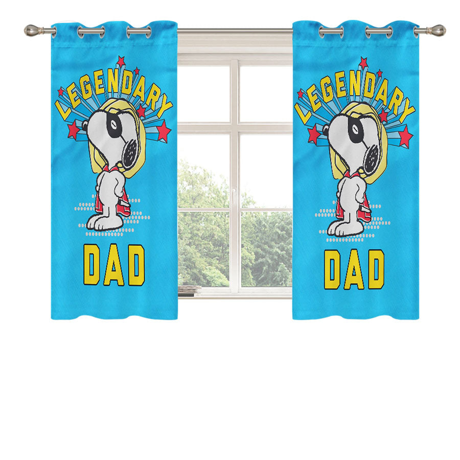 Peanuts Legendary Dad Peach Skin Window Curtains