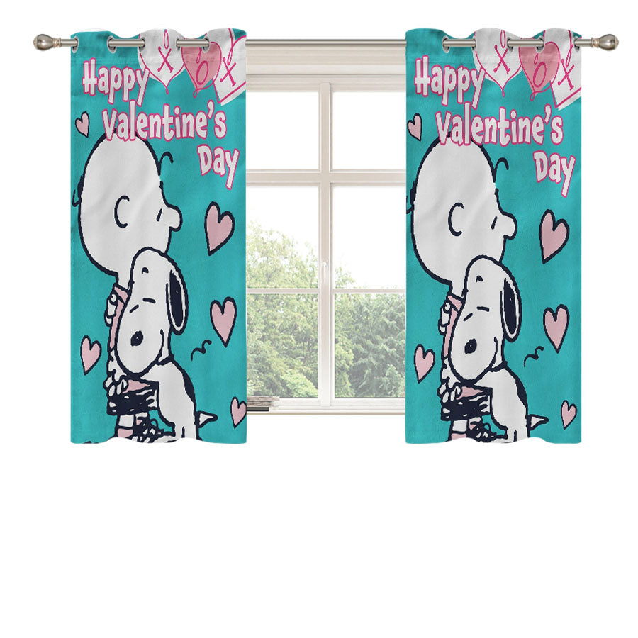 Peanuts Snoopy Charlie Brown Peach Skin Window Curtains