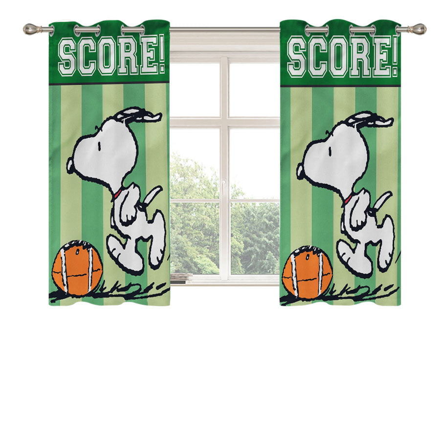 Peanuts Snoopy Football Peach Skin Window Curtains
