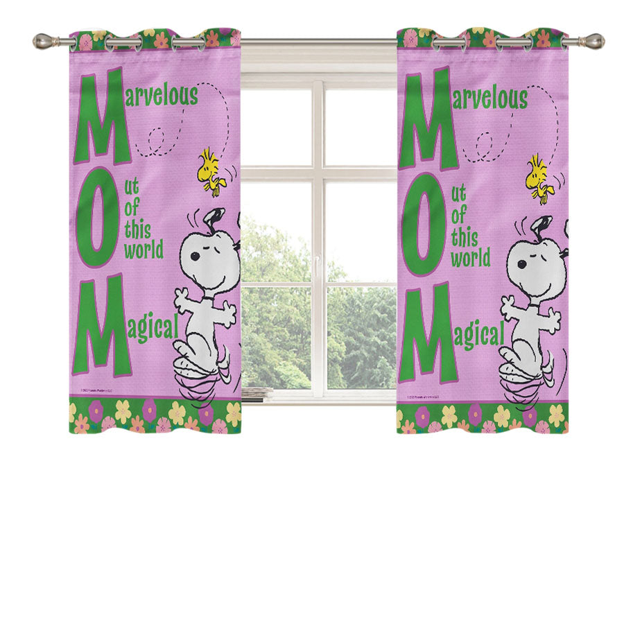 Peanuts Snoopy Mom Peach Skin Window Curtains