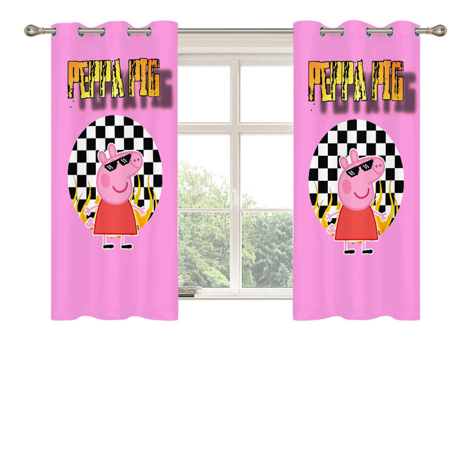 Peppa Pig Hype Sticker Square Peach Skin Window Curtains