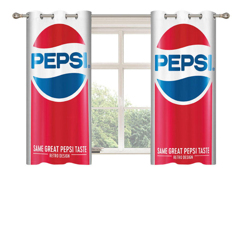 Pepsi Can Retro Classic Design Peach Skin Window Curtains