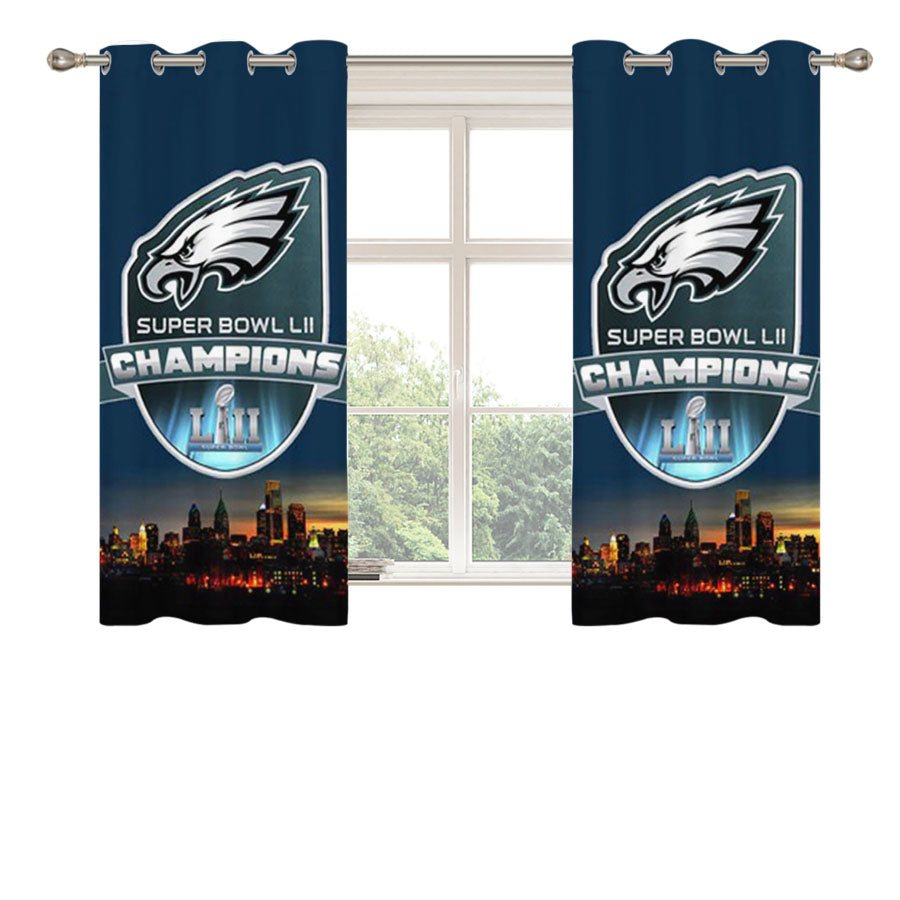 Philadelphia Eagles Champions Peach Skin Window Curtains