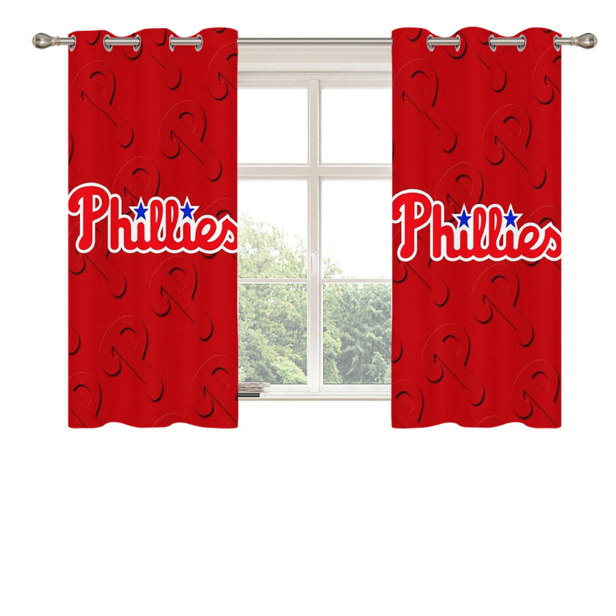 Philadelphia Phillies Peach Skin Window Curtains