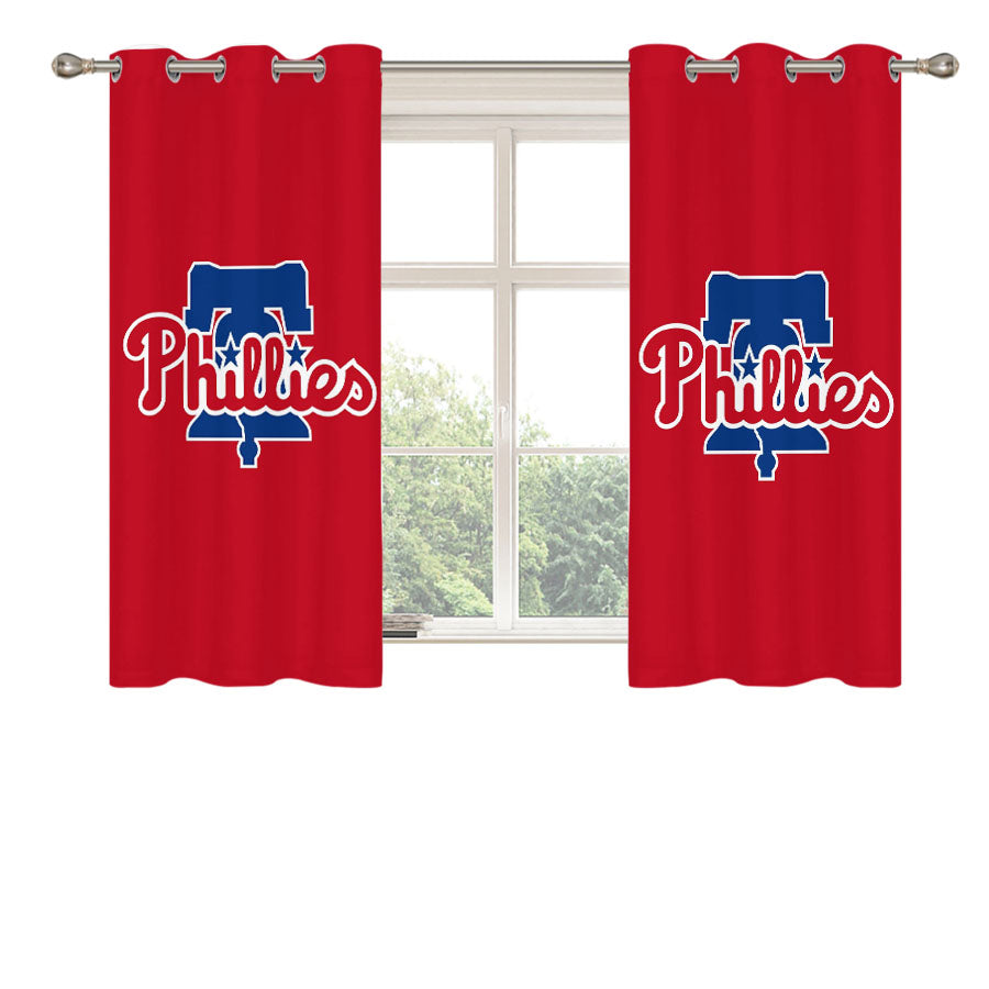 Philadelphia Phillies Feature Peach Skin Window Curtains