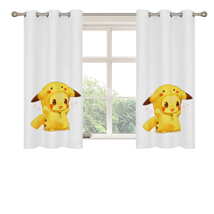 Pikachu Peach Skin Window Curtains