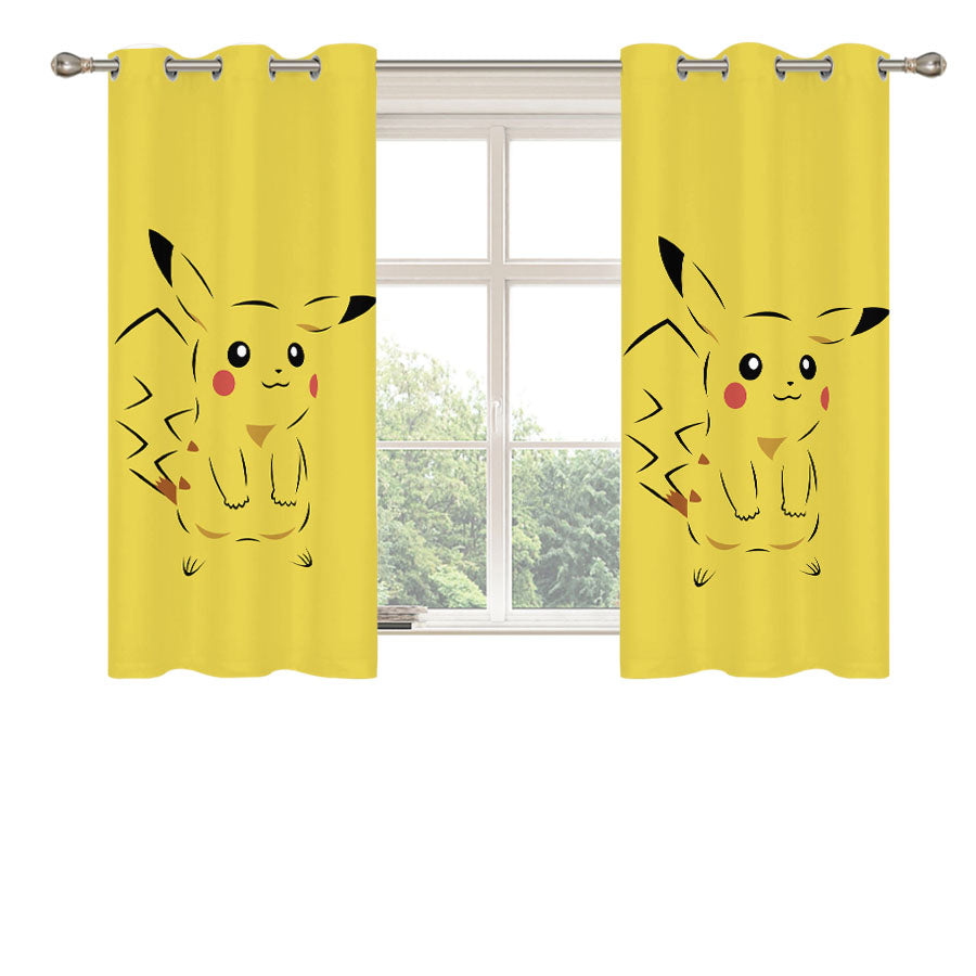 Pikachu Poke Peach Skin Window Curtains