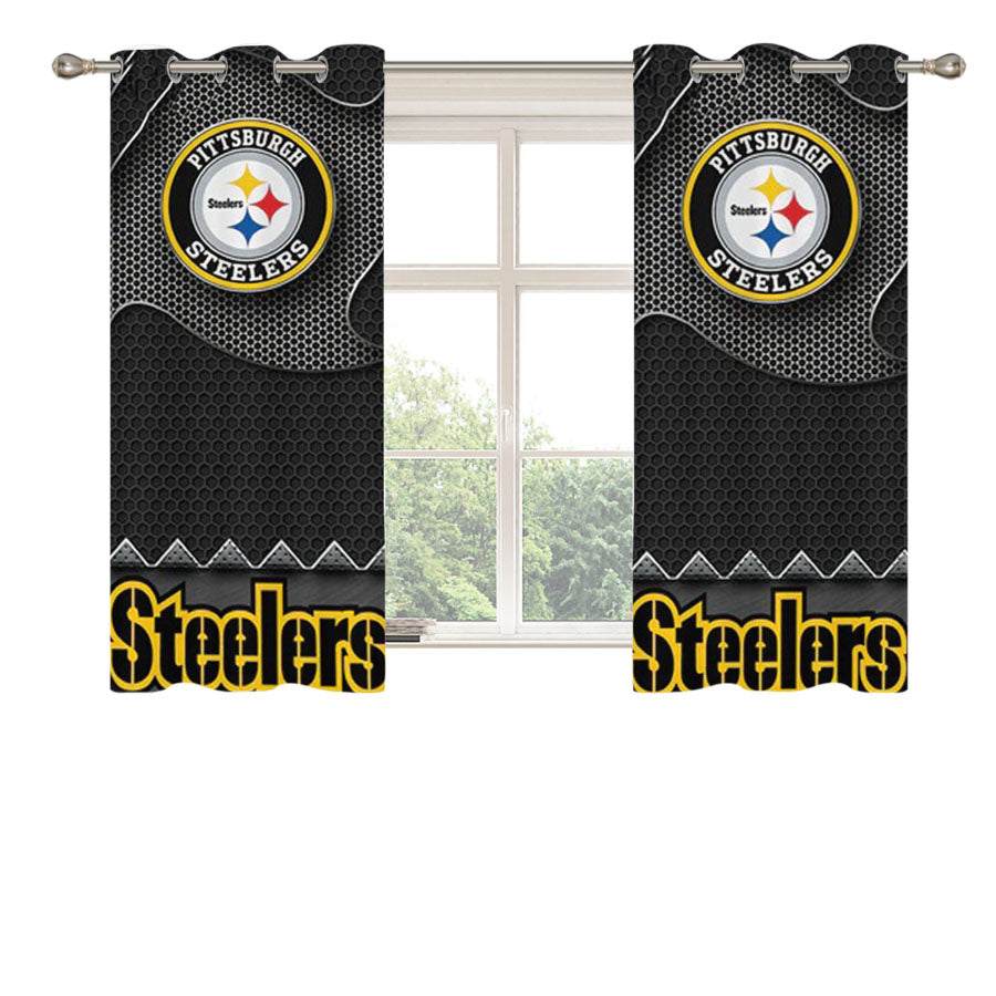 Pittsburgh Steelers Football 3 Peach Skin Window Curtains