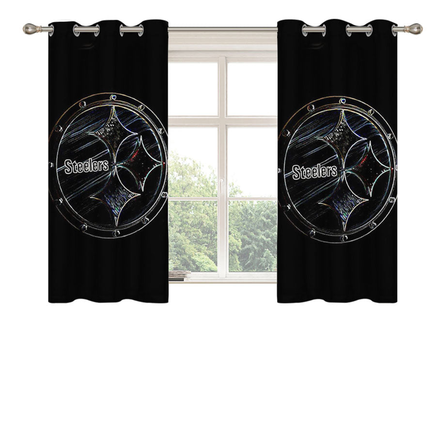 Pittsburgh Steelers Rusty Logo Peach Skin Window Curtains
