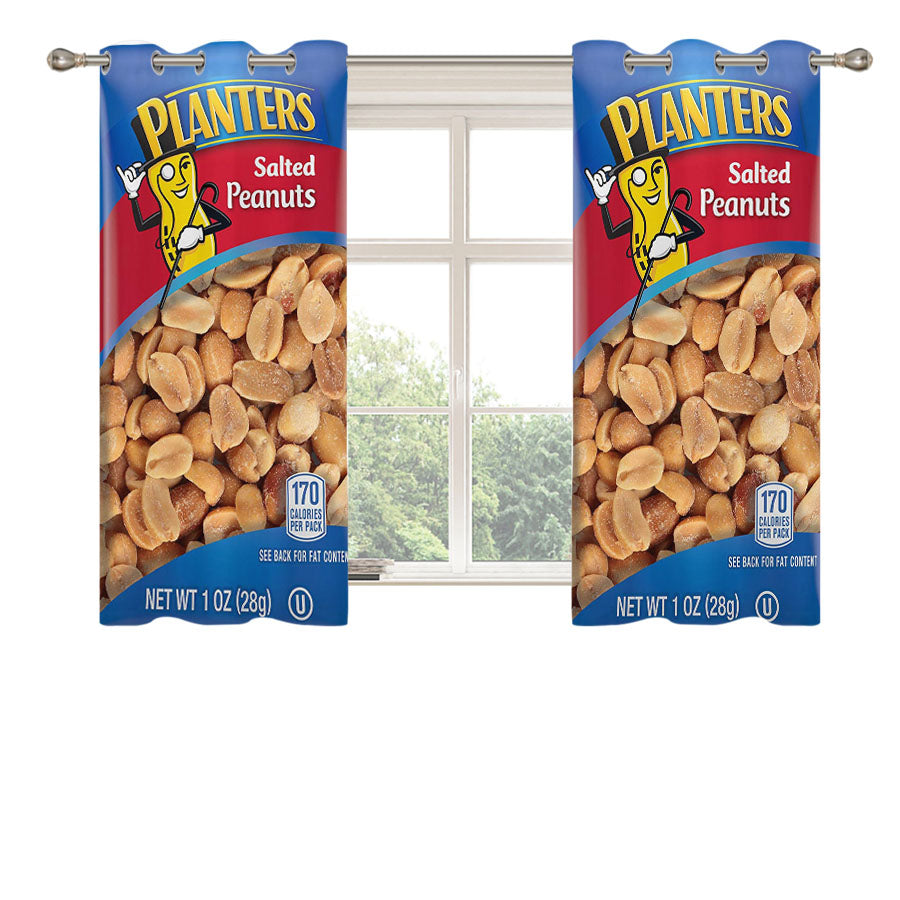 Planters Salted Mr Peanuts Peach Skin Window Curtains