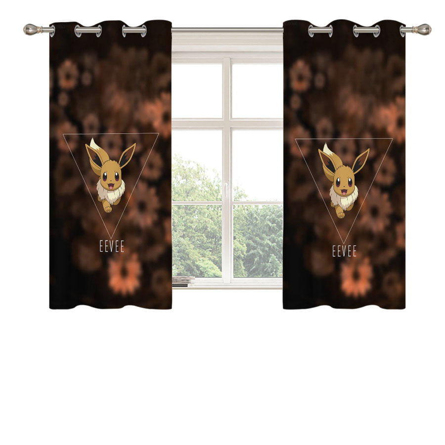 Pokemnon Eeve Peach Skin Window Curtains