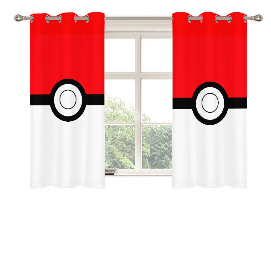 Pokemon Ball Peach Skin Window Curtains