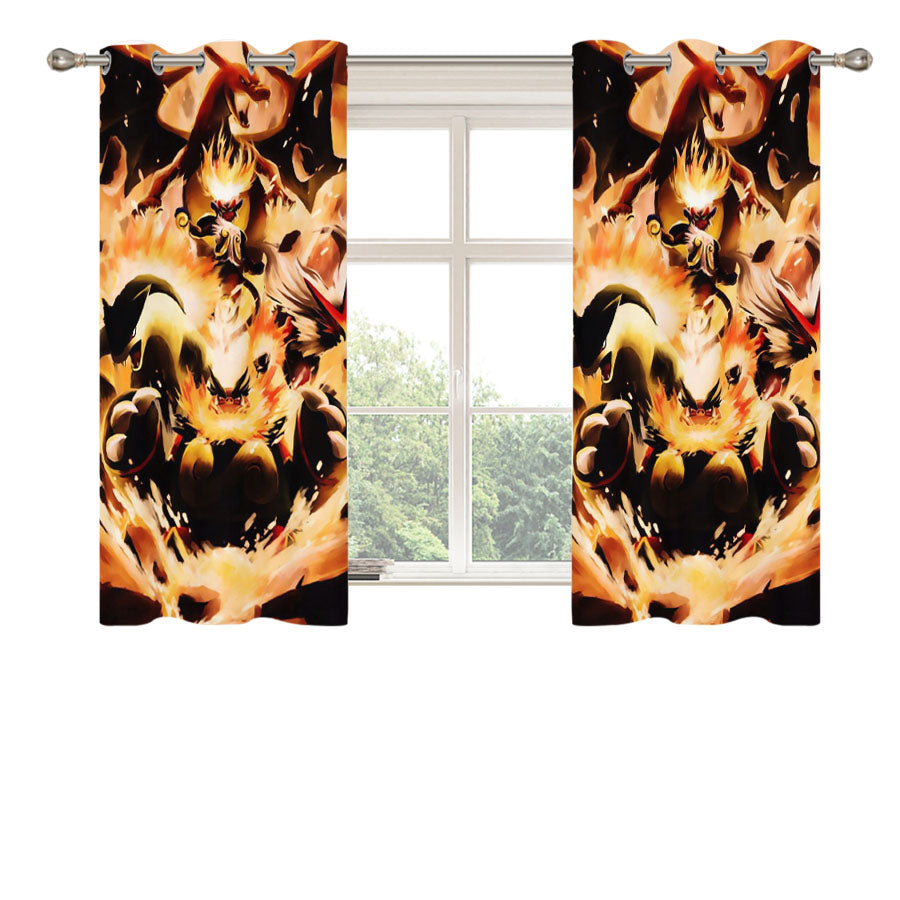 Pokemon Charizard Infernape Peach Skin Window Curtains