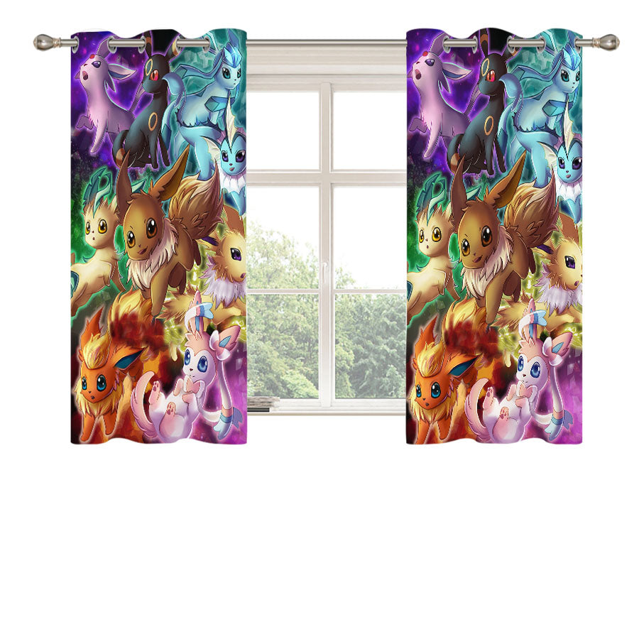 Pokemon Eevee Evolutions Fanart Peach Skin Window Curtains