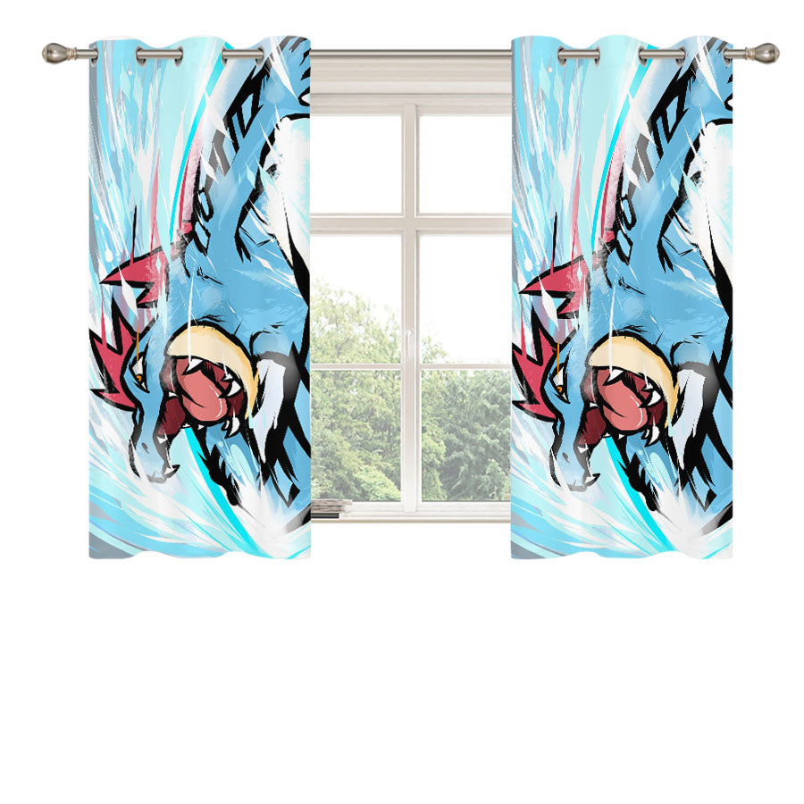 Pokemon Feraligatr Attacks Peach Skin Window Curtains