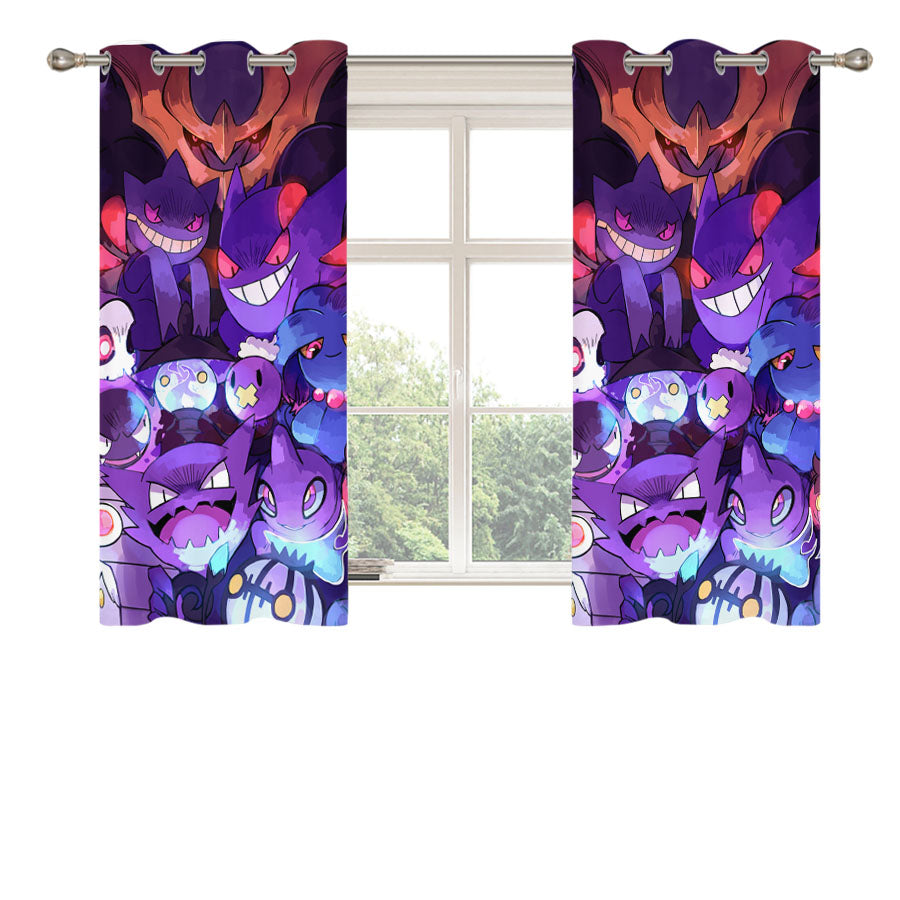 Pokemon Ghost Collections Peach Skin Window Curtains
