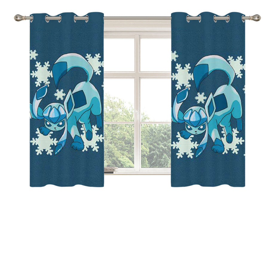 Pokemon Glaceon Peach Skin Window Curtains