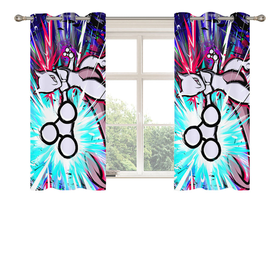 Pokemon Mewtwo Legendary Attacks Peach Skin Window Curtains
