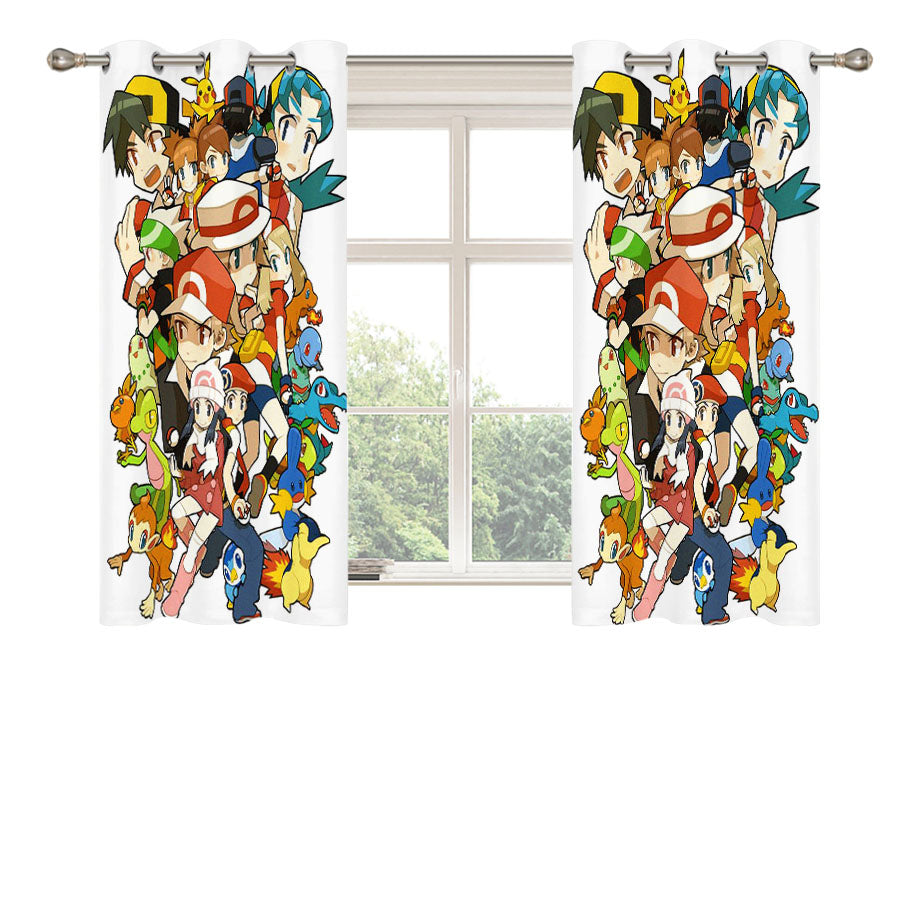 Pokemon Playable Characters Doodle Peach Skin Window Curtains