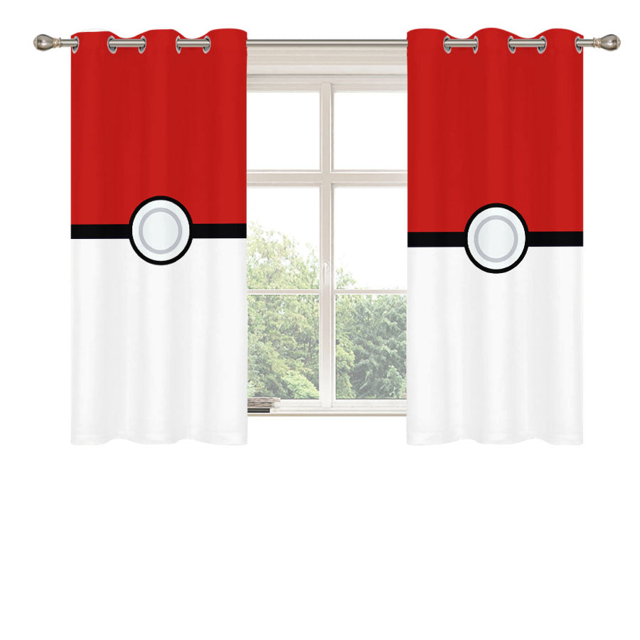 Pokemon Pokeball Peach Skin Window Curtains