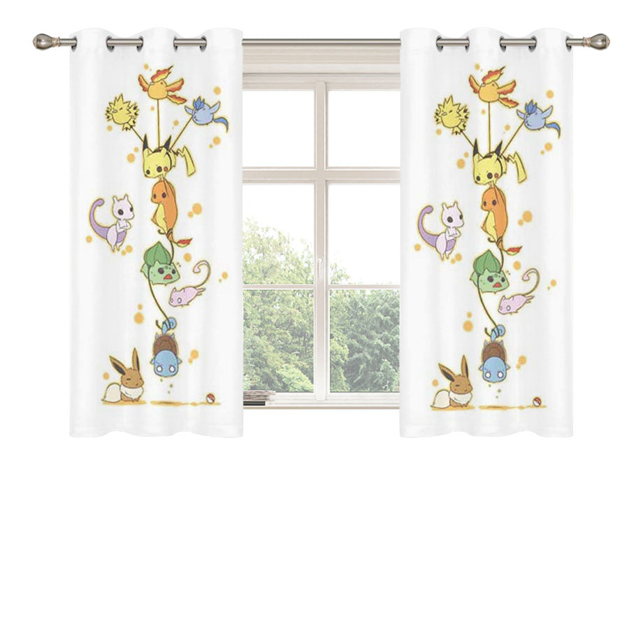 Pokemon Stack Peach Skin Window Curtains
